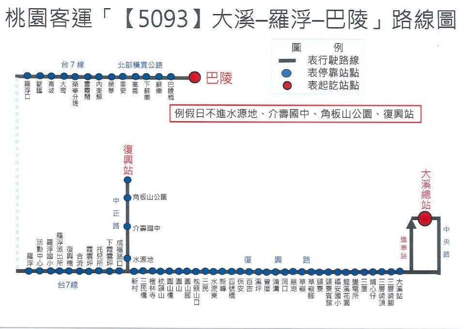 5093Route Map-桃園 Bus