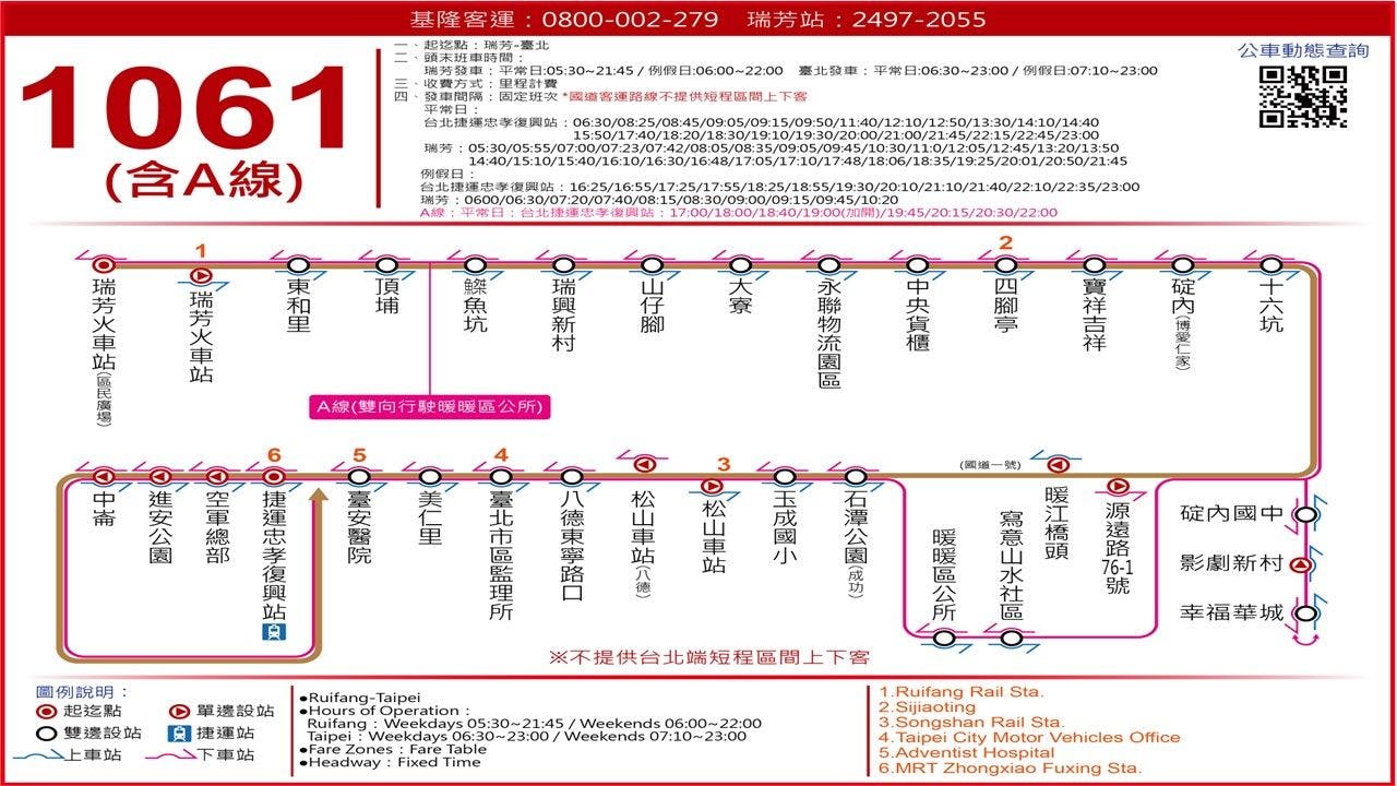 1061Route Map-Keelung Bus