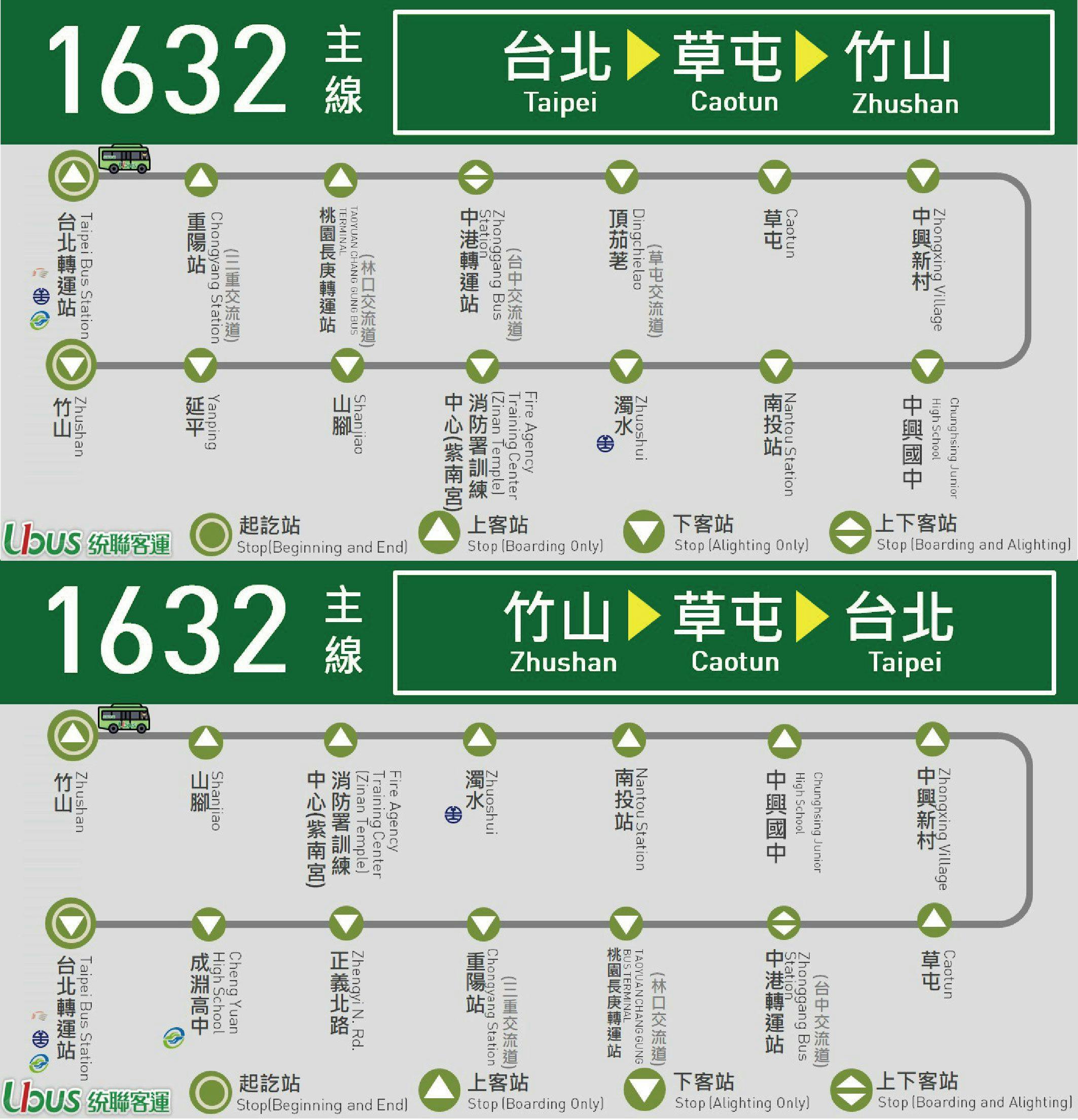 1632Route Map-United Highway Bus