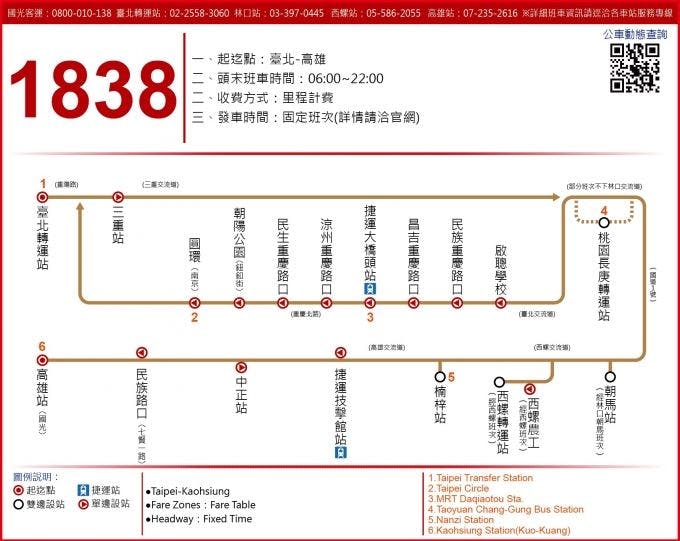 1838Route Map-Kuo-Kuang Bus