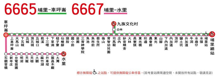 6665Route Map-Nantou Bus