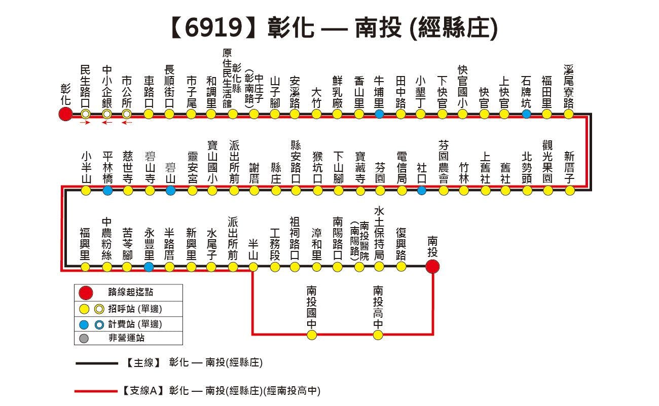 6919Route Map-Chang Hua Bus