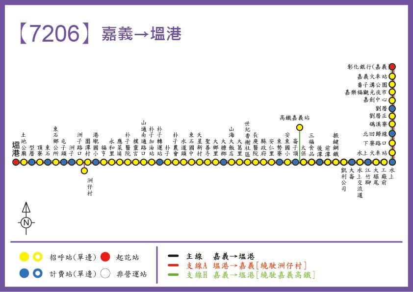 7206Route Map-Chiayi Bus