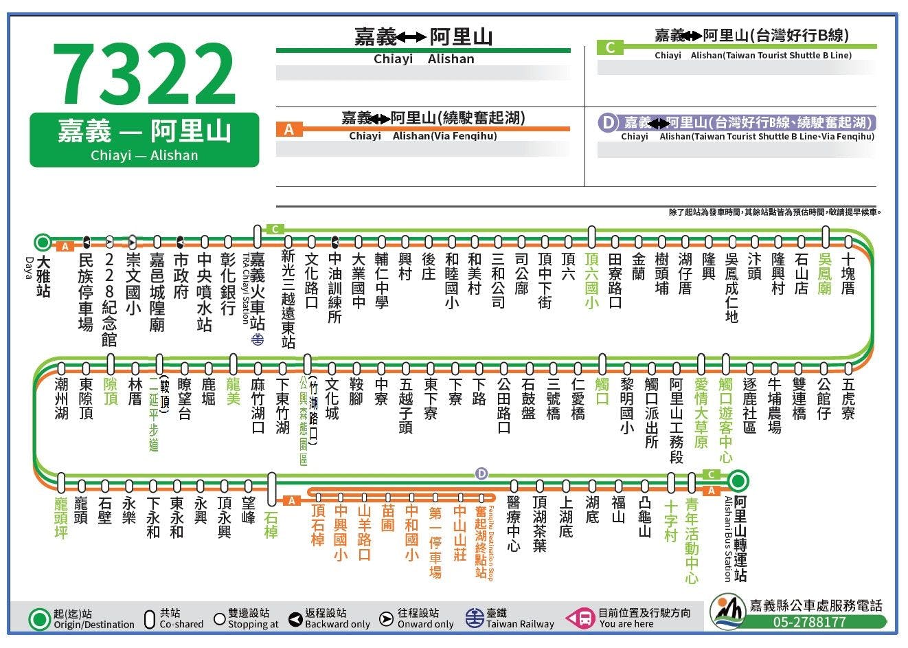 7322Route Map-Chiayi County Bus Service Administration