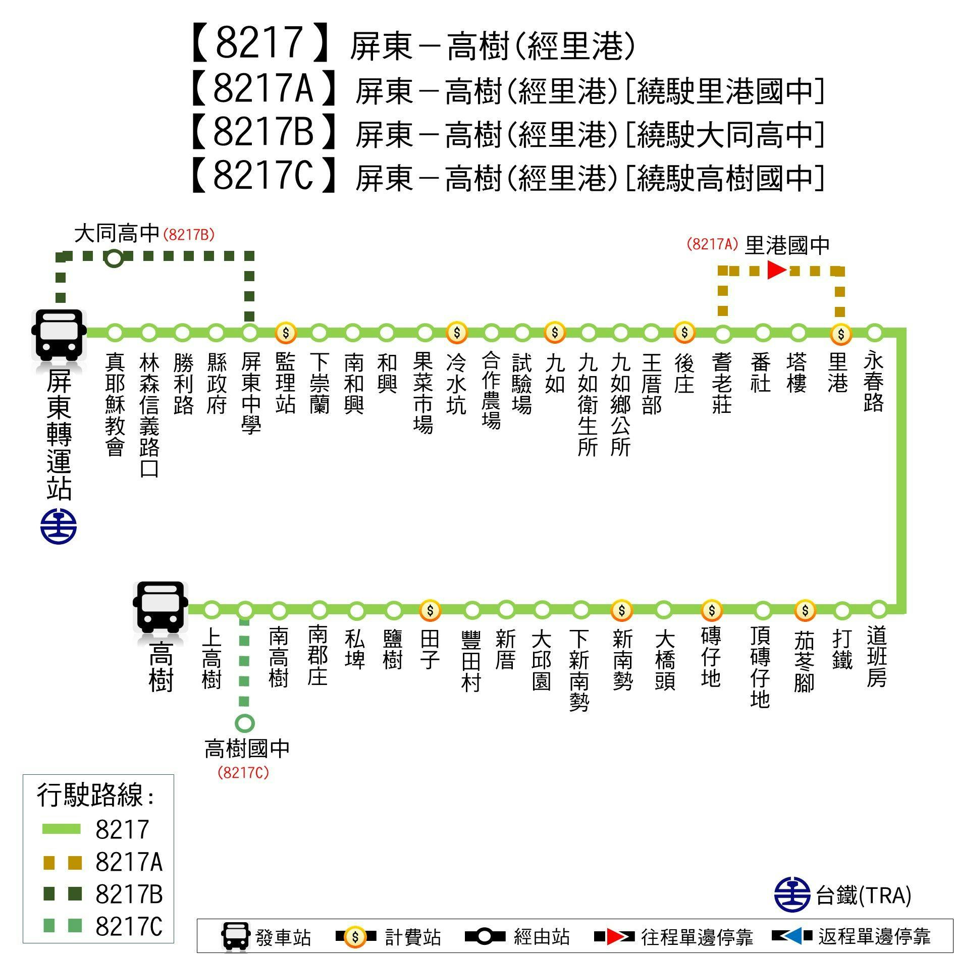 8217Route Map-Pingtung Bus