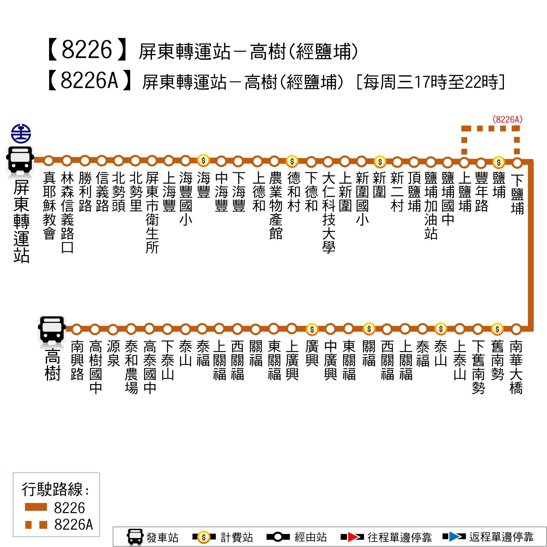8226Route Map-Pingtung Bus