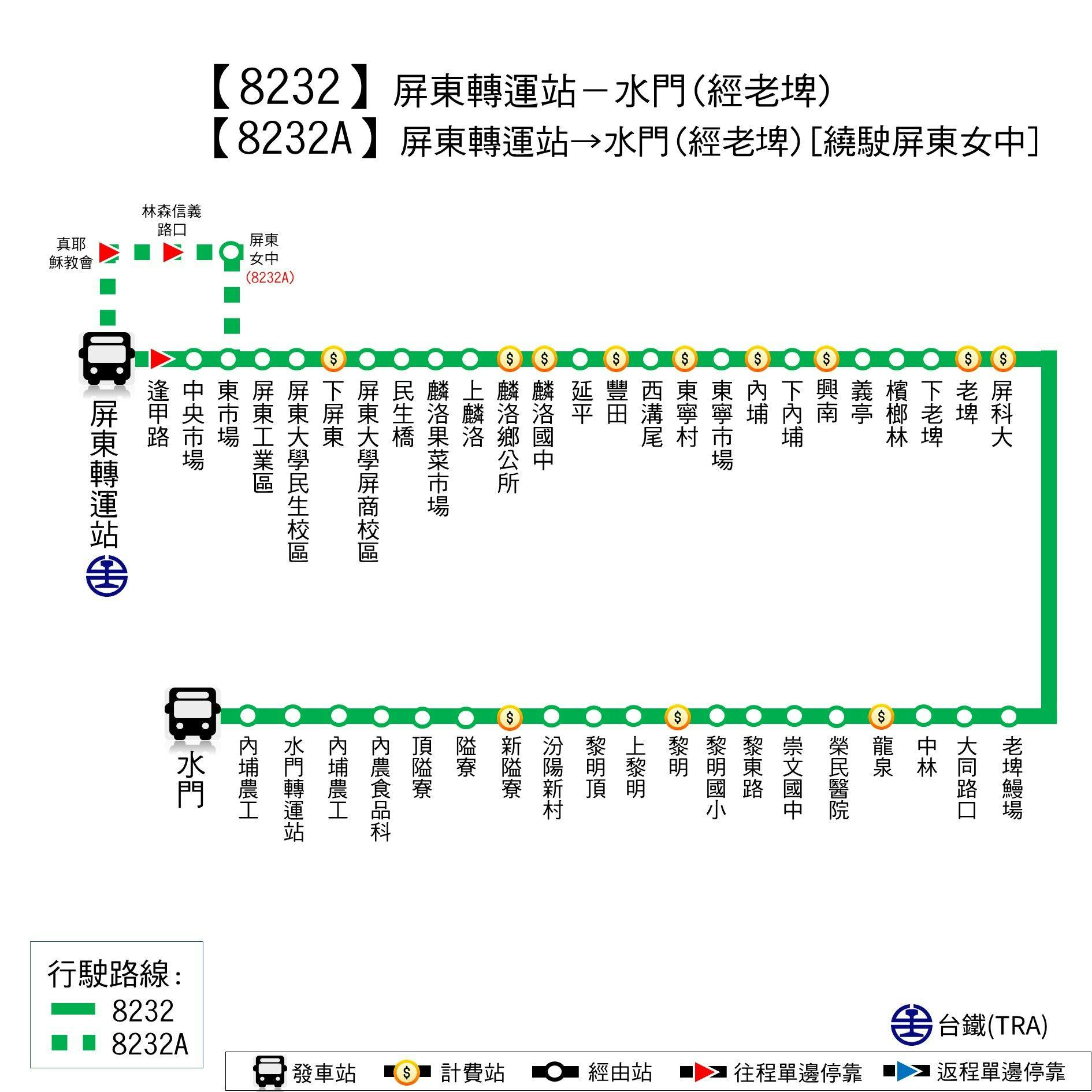 8232Route Map-Pingtung Bus