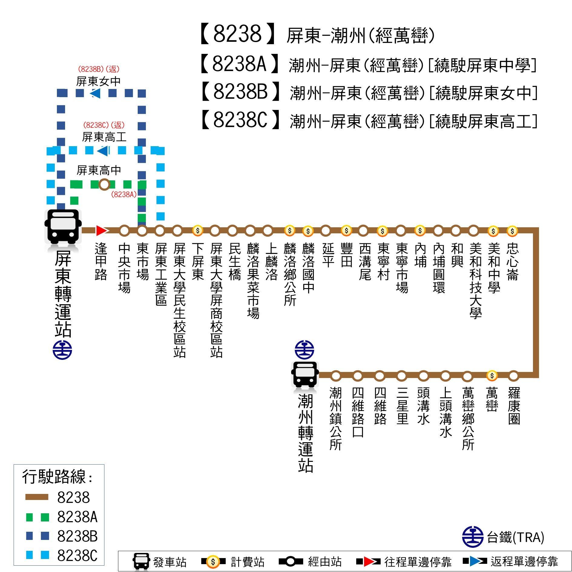 8238Route Map-Pingtung Bus