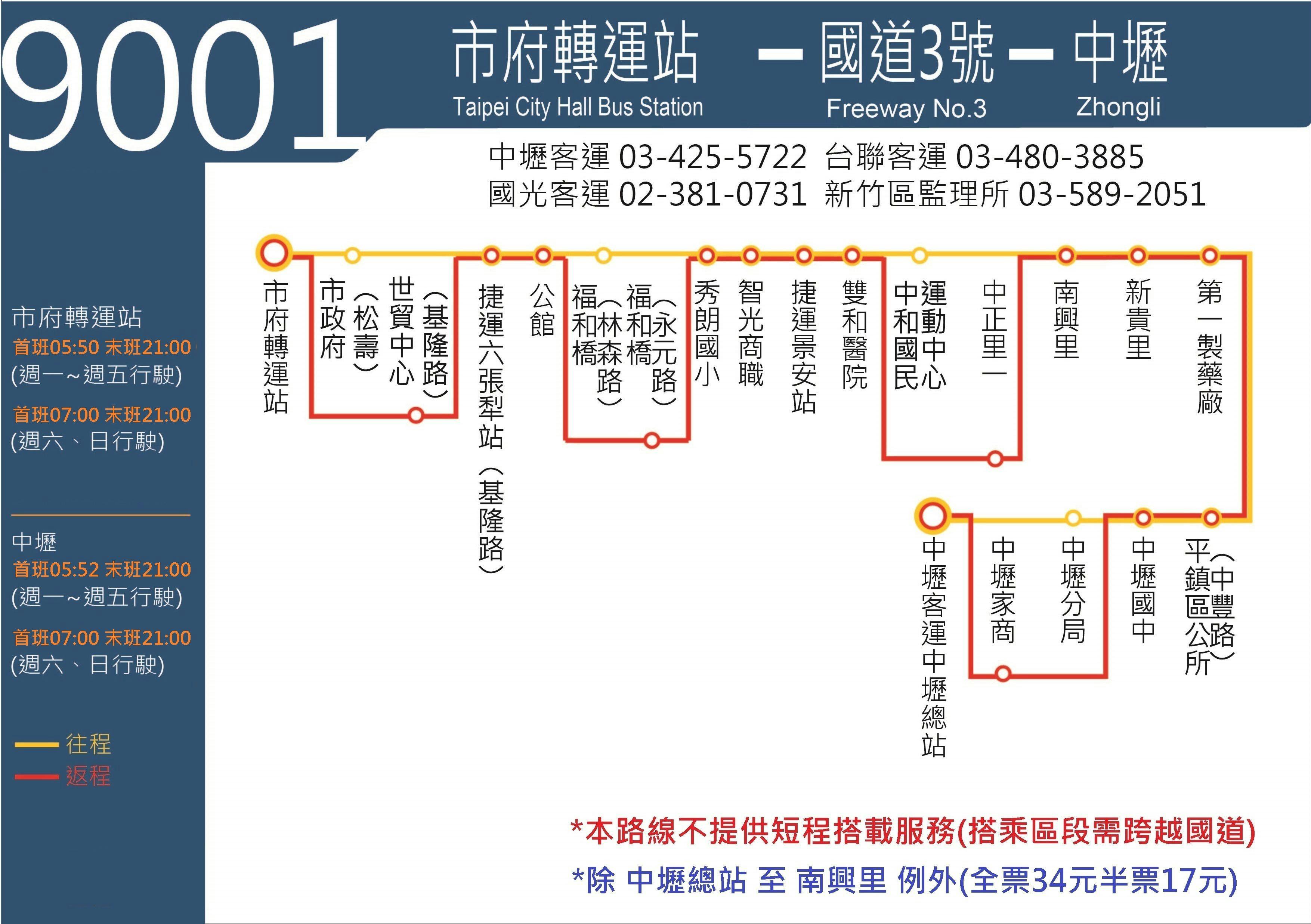 9001Route Map-Chungli Bus