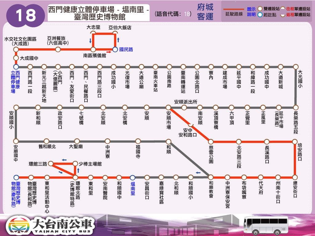 18Route Map-台南 Bus