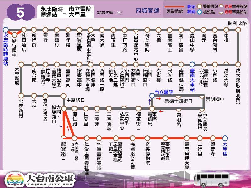 5Route Map-台南 Bus