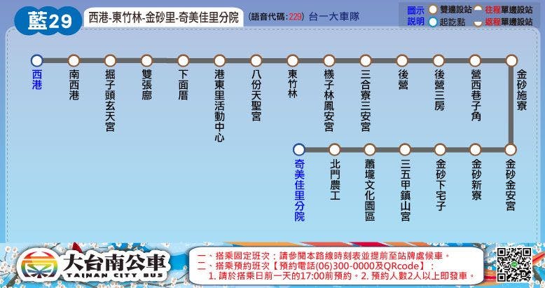 B29Route Map-台南 Bus