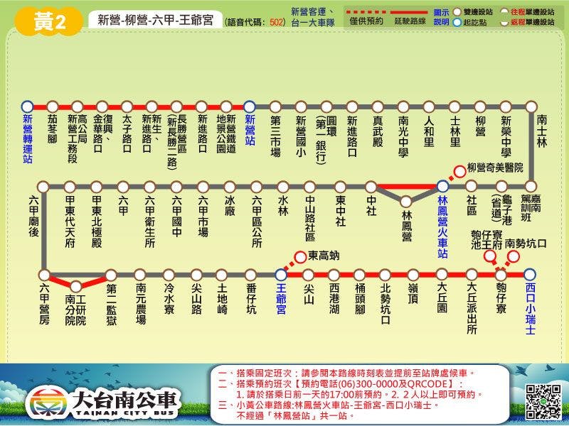 Y2Route Map-台南 Bus