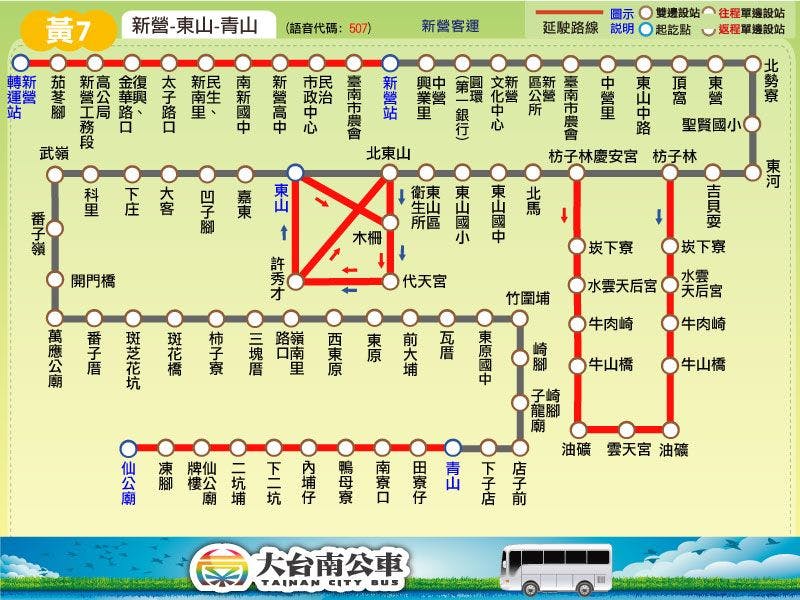Y7Route Map-台南 Bus