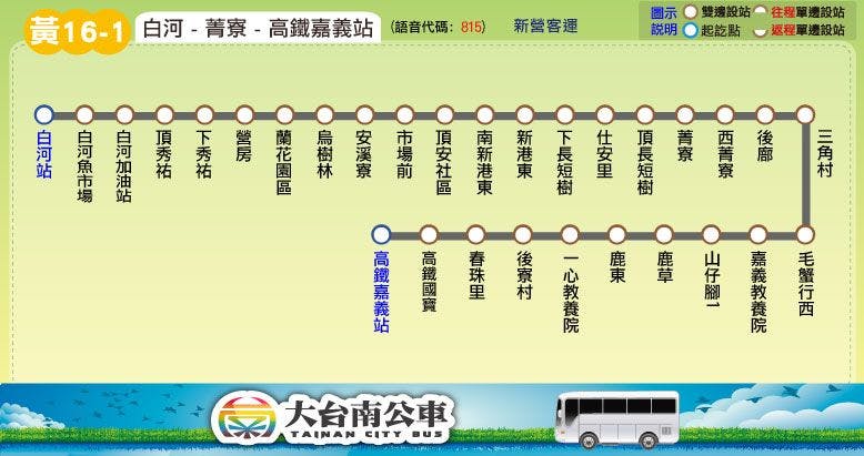 Y16-1Route Map-台南 Bus