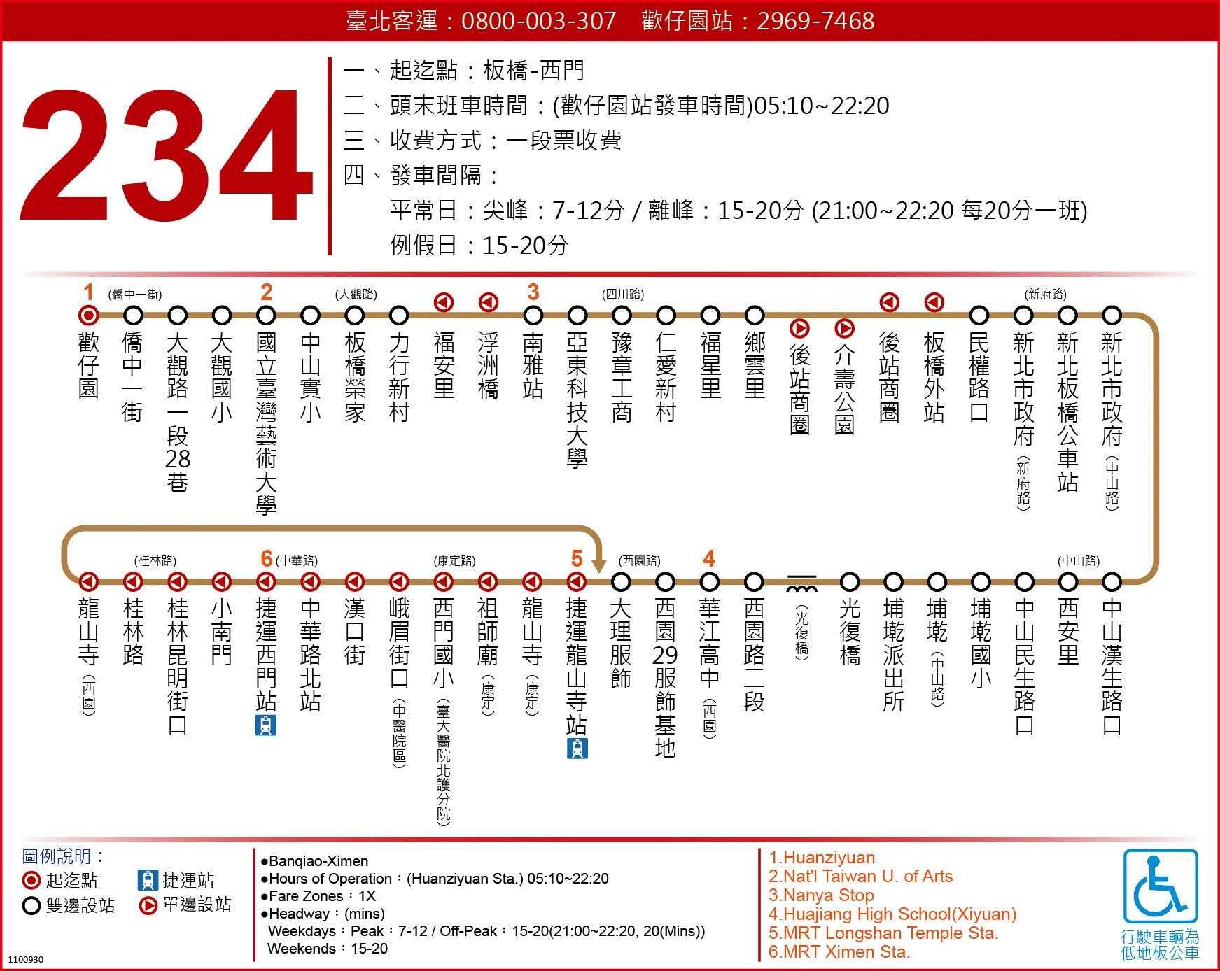234路線圖-台北市公車