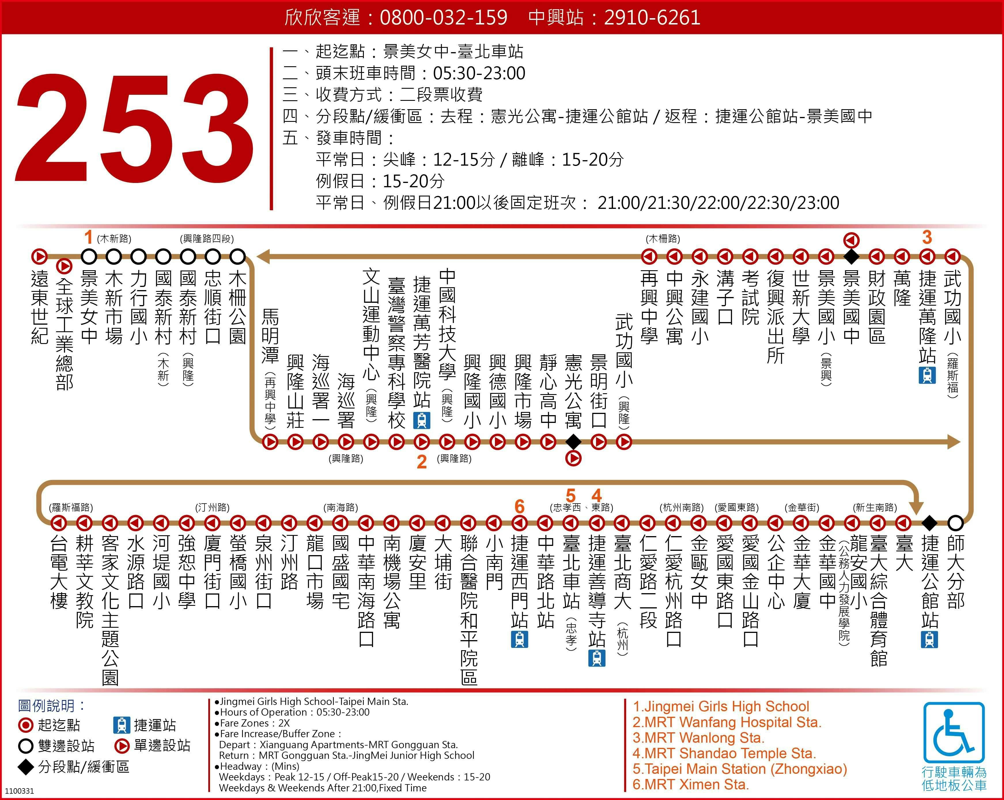 253Route Map-台北市 Bus