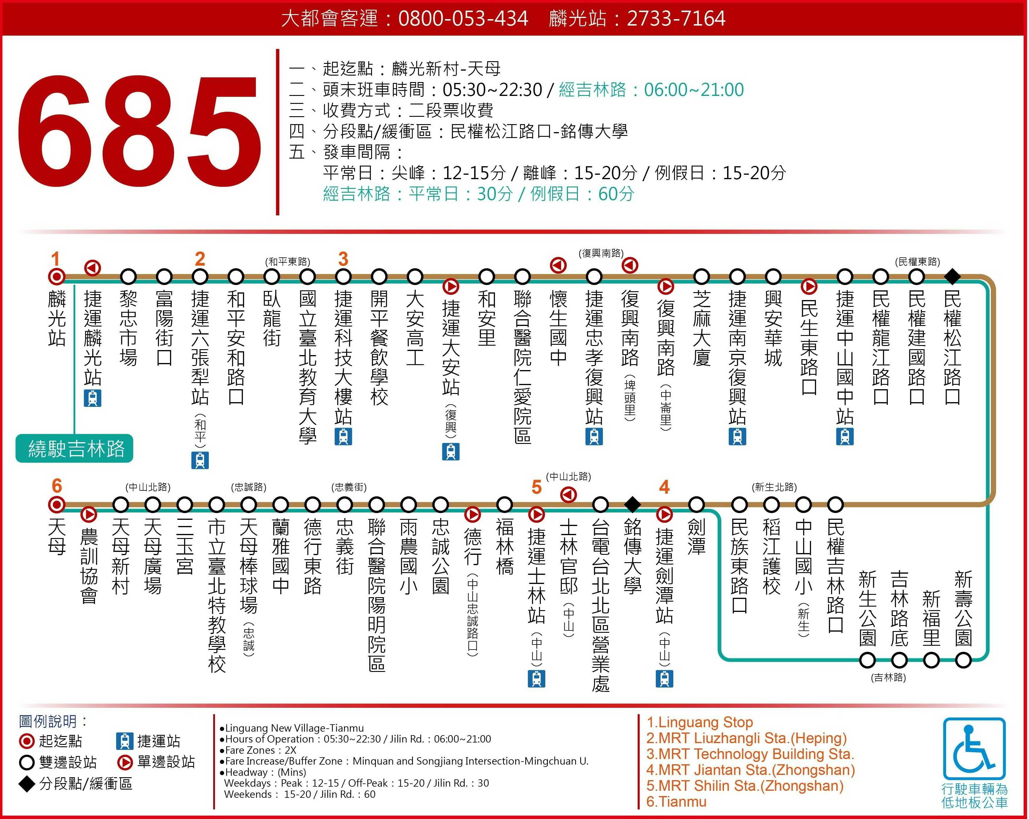 685路線圖-台北市公車
