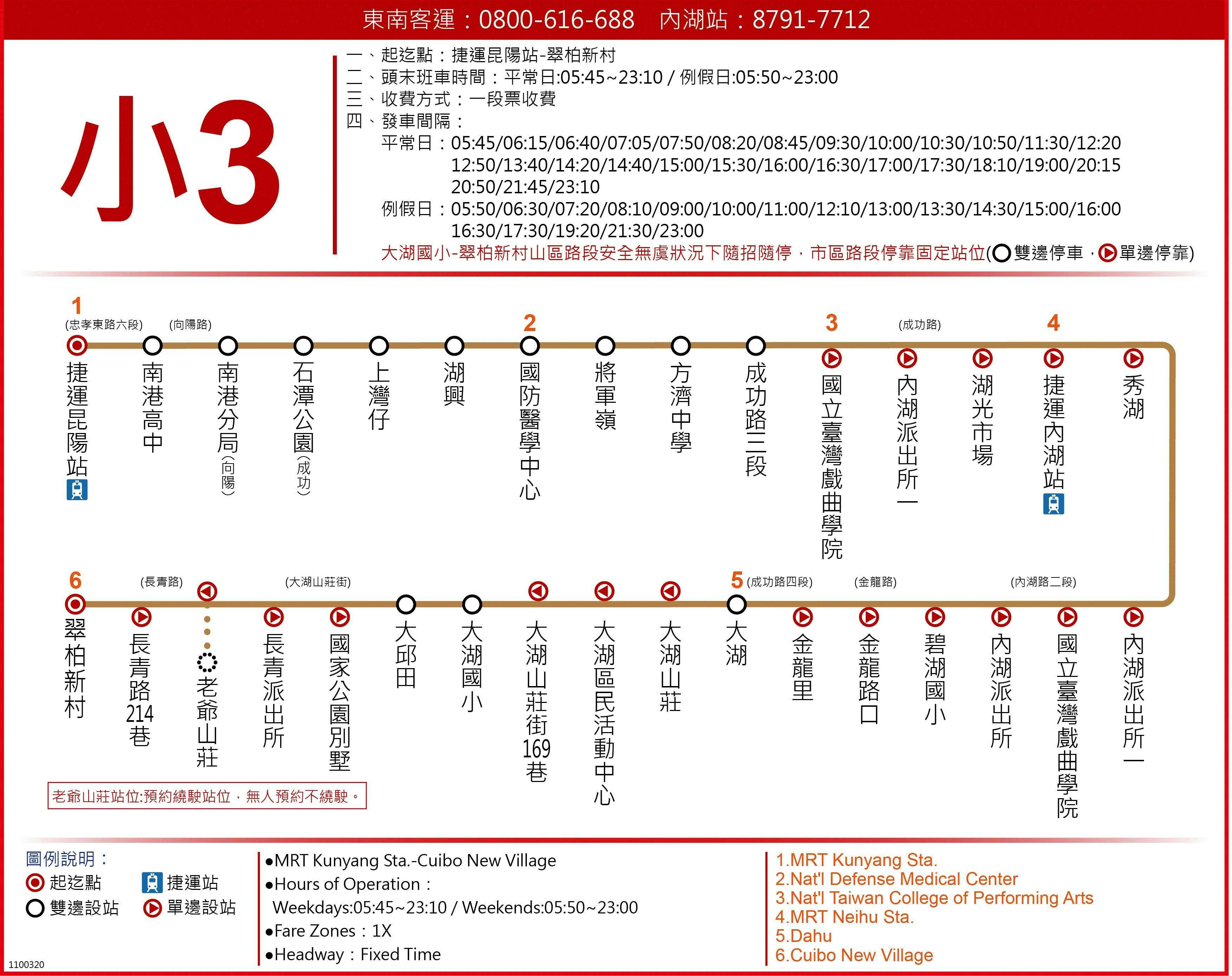 小3路線圖-台北市公車