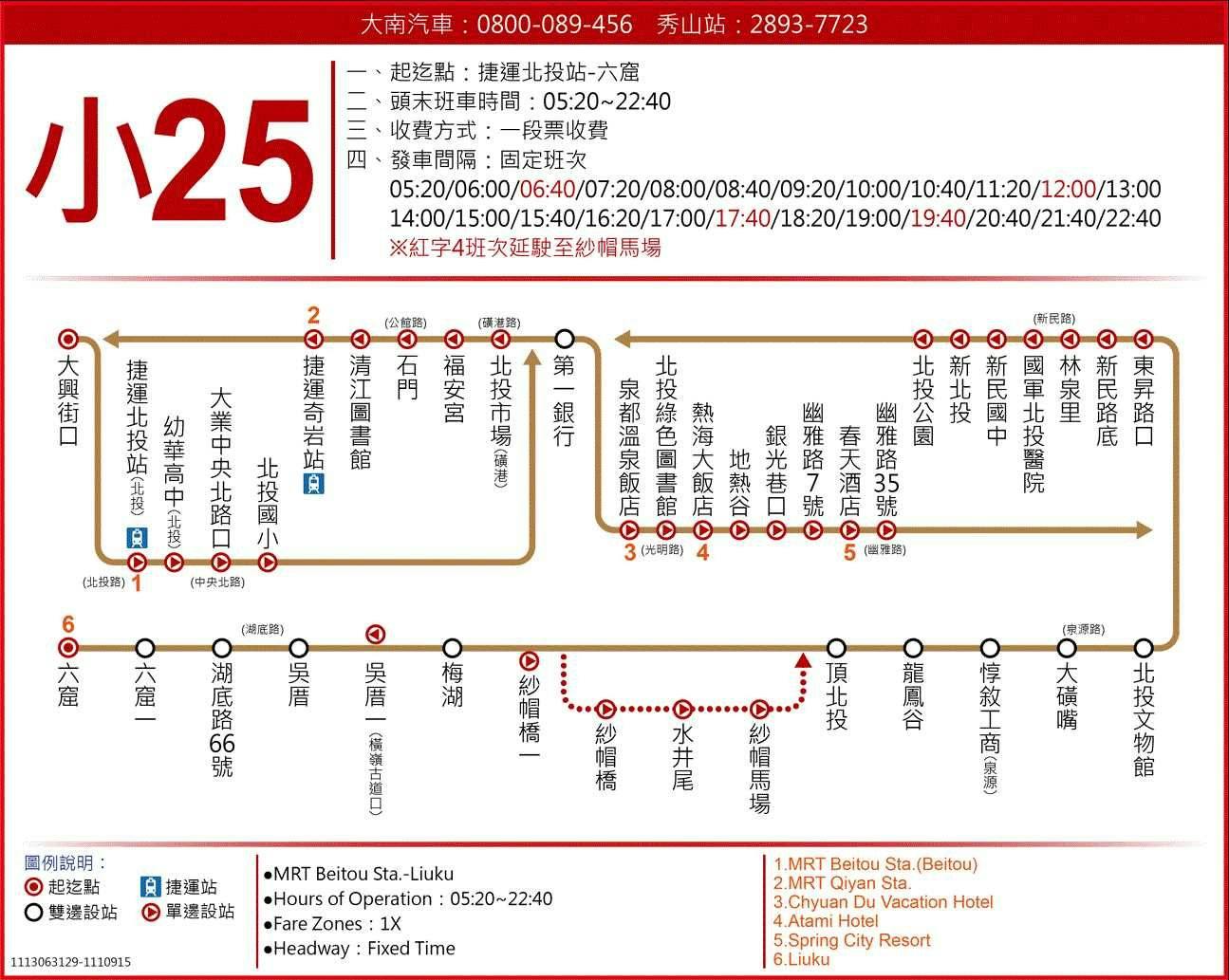小25路線圖-台北市公車