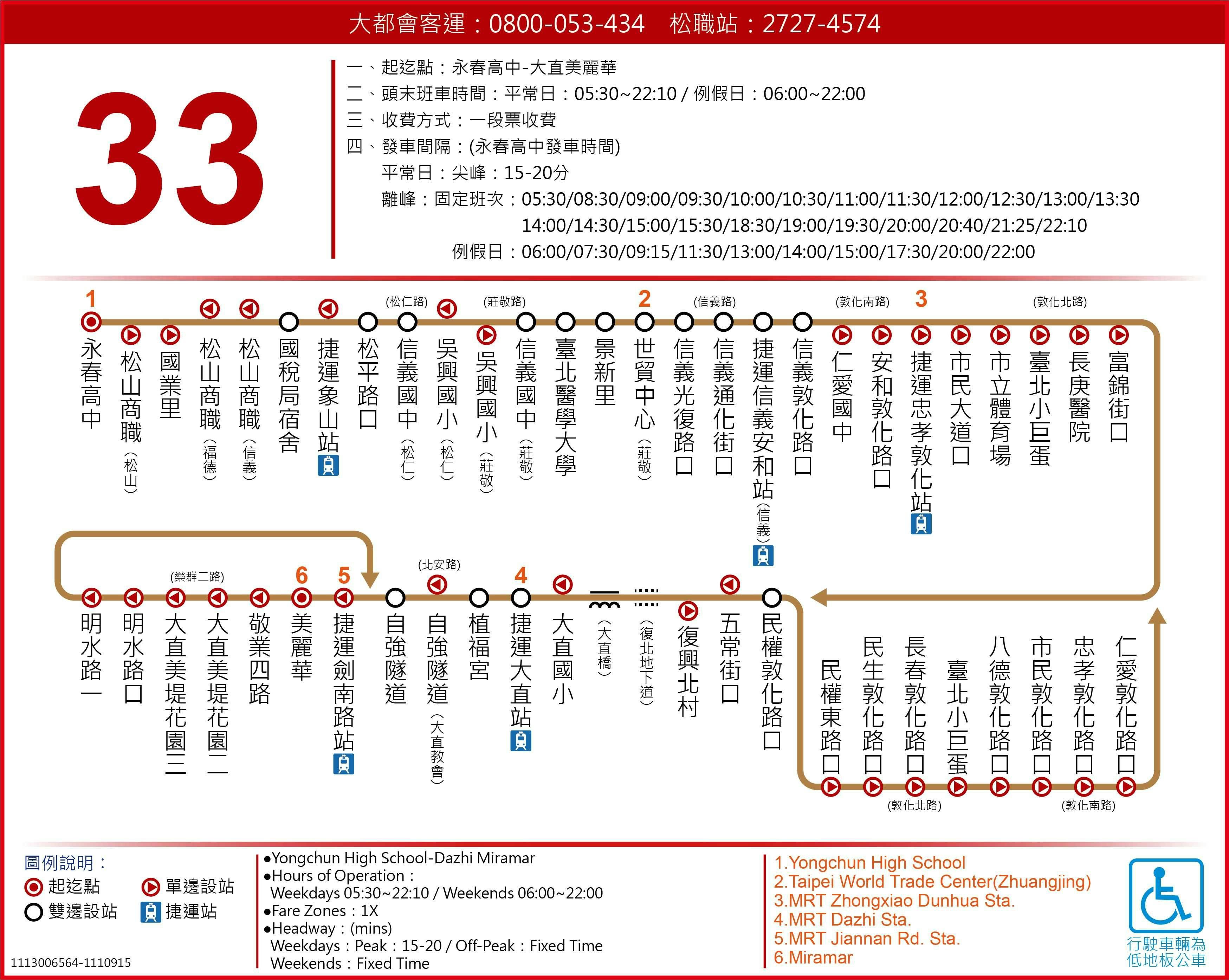 33Route Map-台北市 Bus