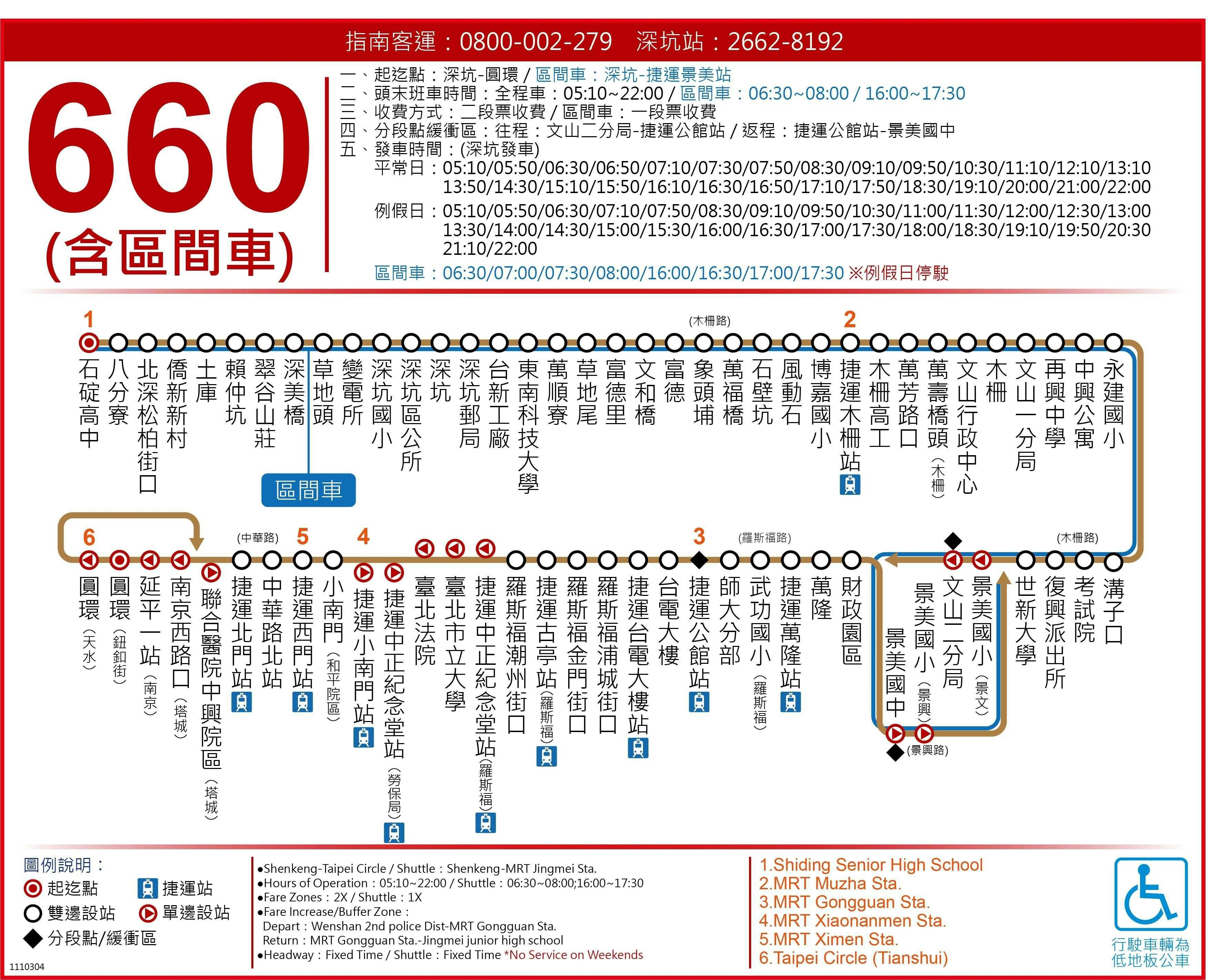 660Route Map-台北市 Bus