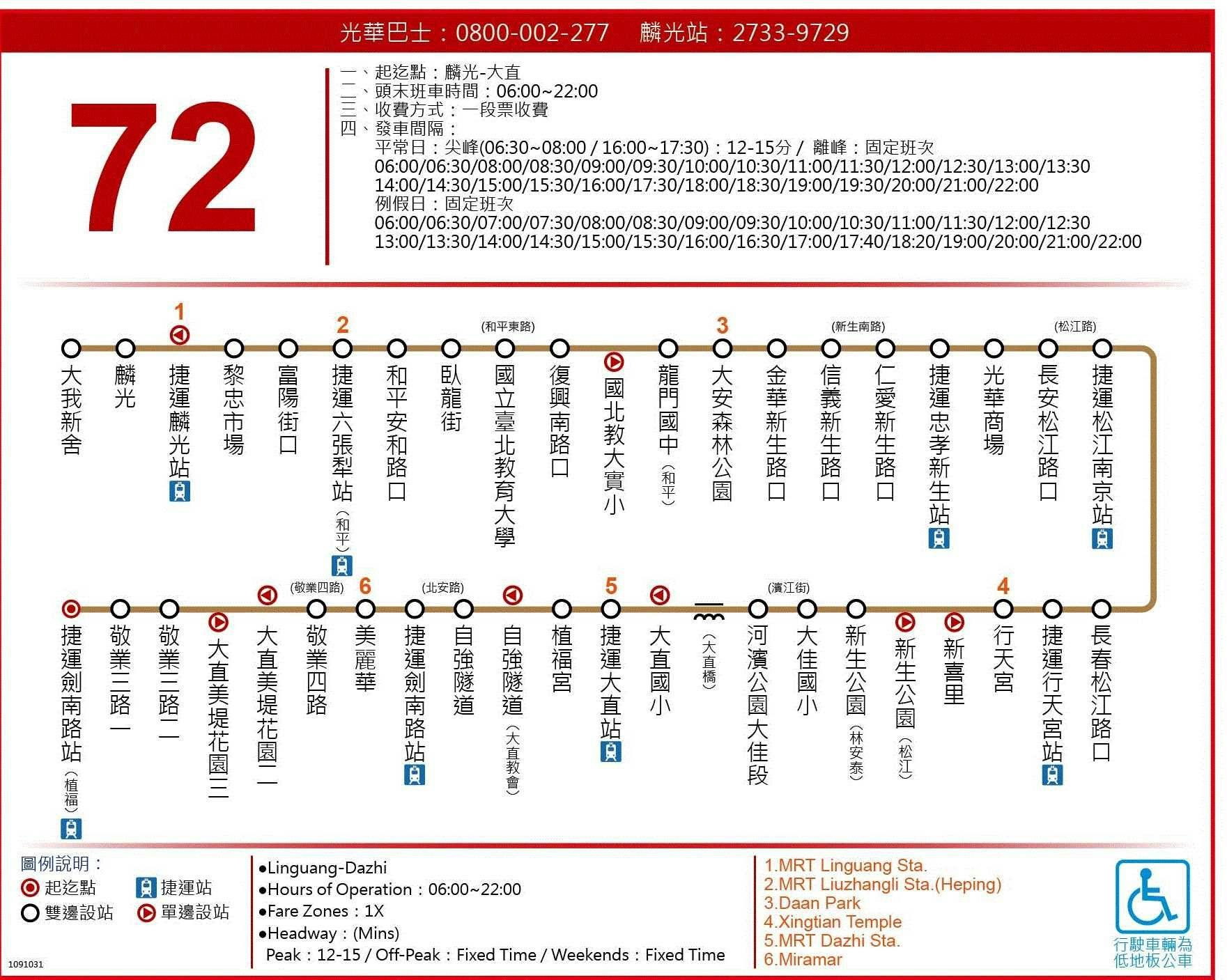 72Route Map-台北市 Bus