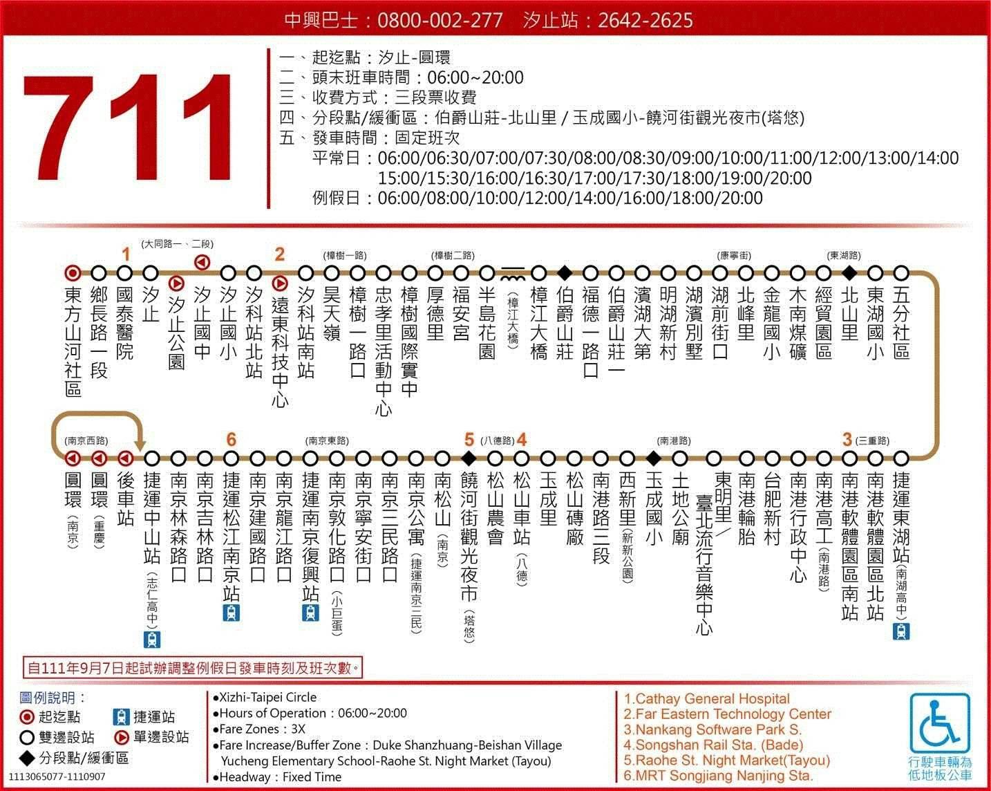 711Route Map-台北市 Bus