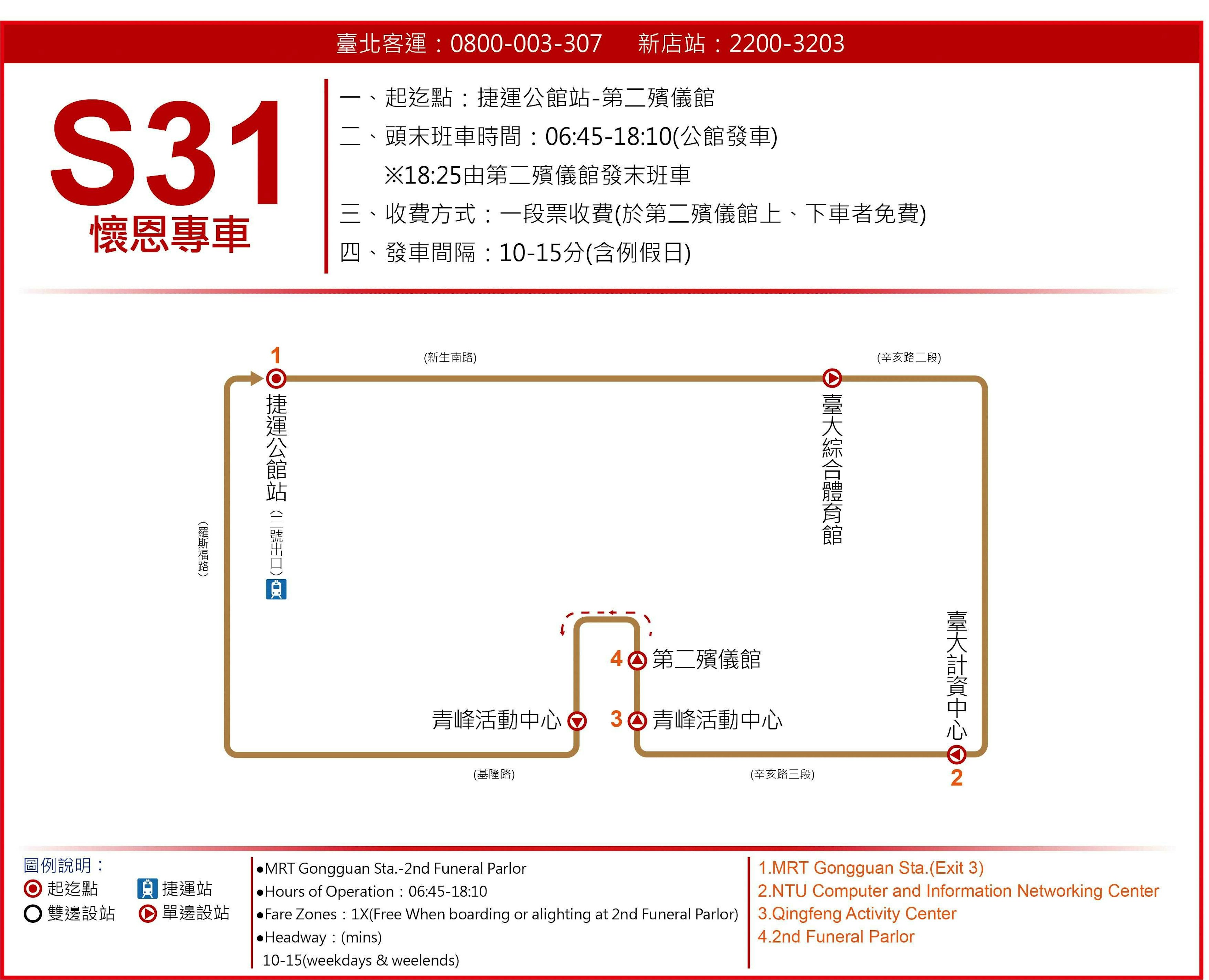 S31Route Map-台北市 Bus