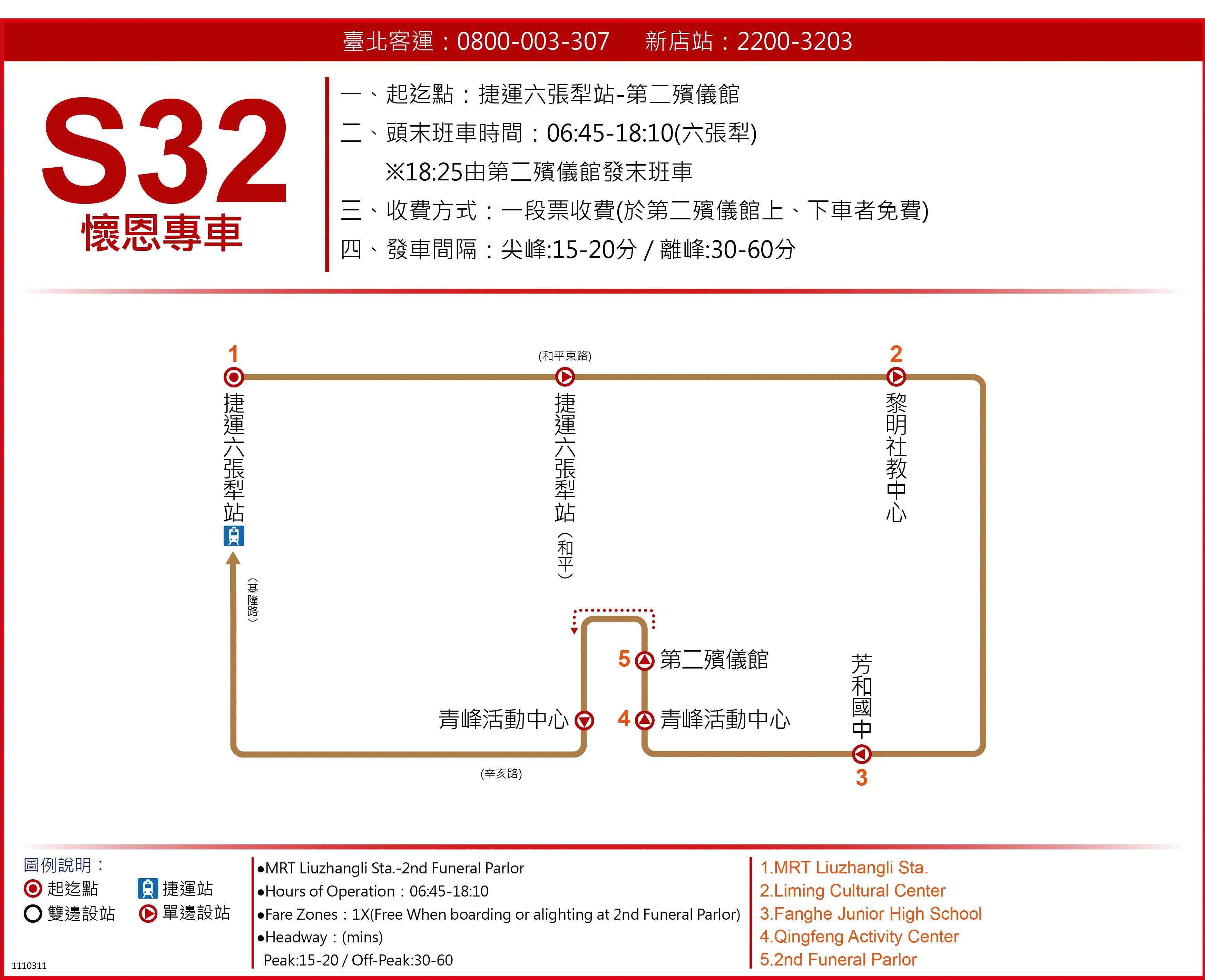 S32Route Map-台北市 Bus