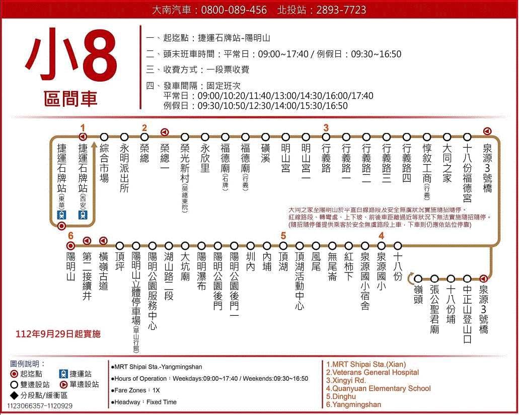 小8區路線圖-台北市公車