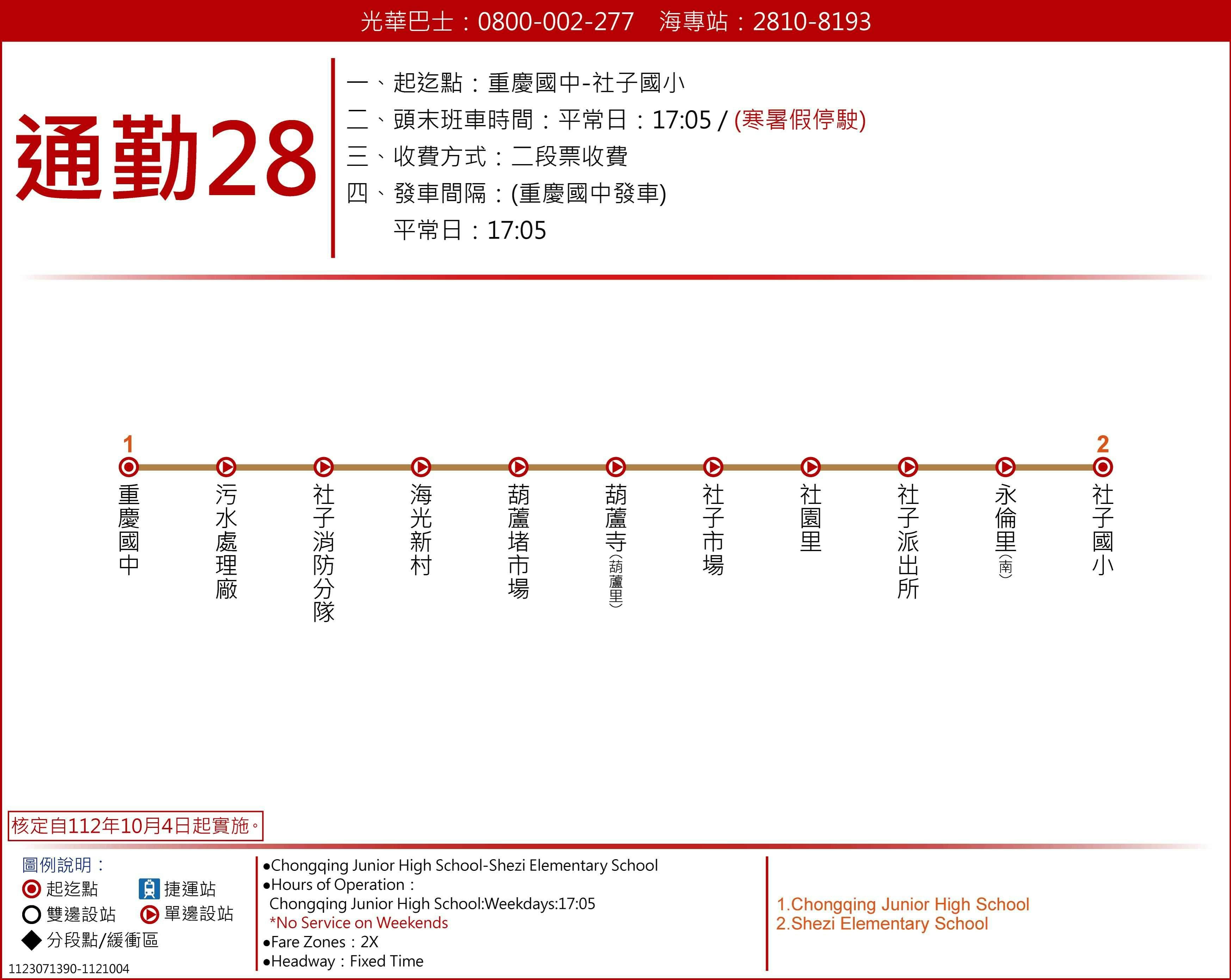 通勤28路線圖-台北市公車