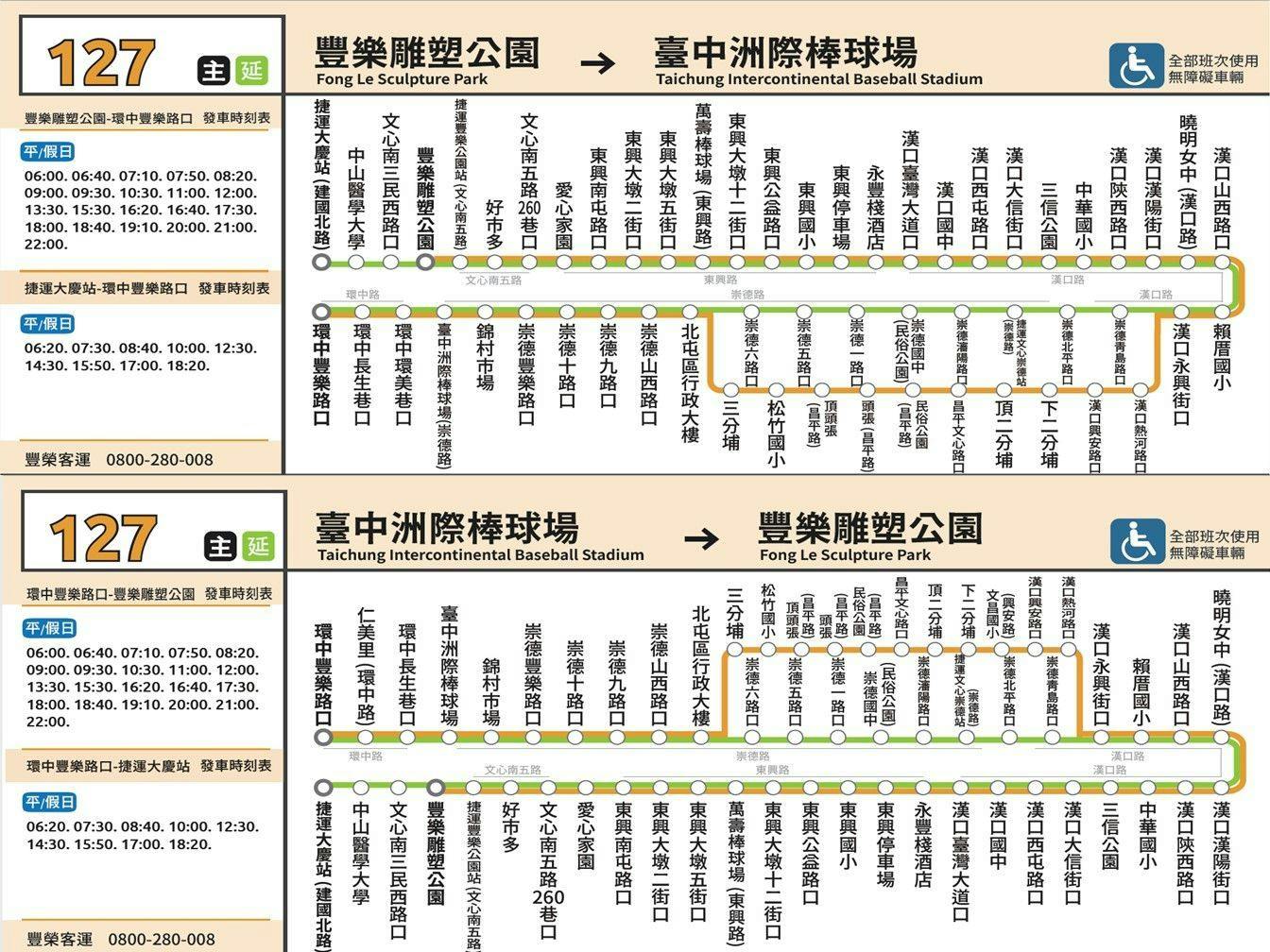 127Route Map-台中 Bus