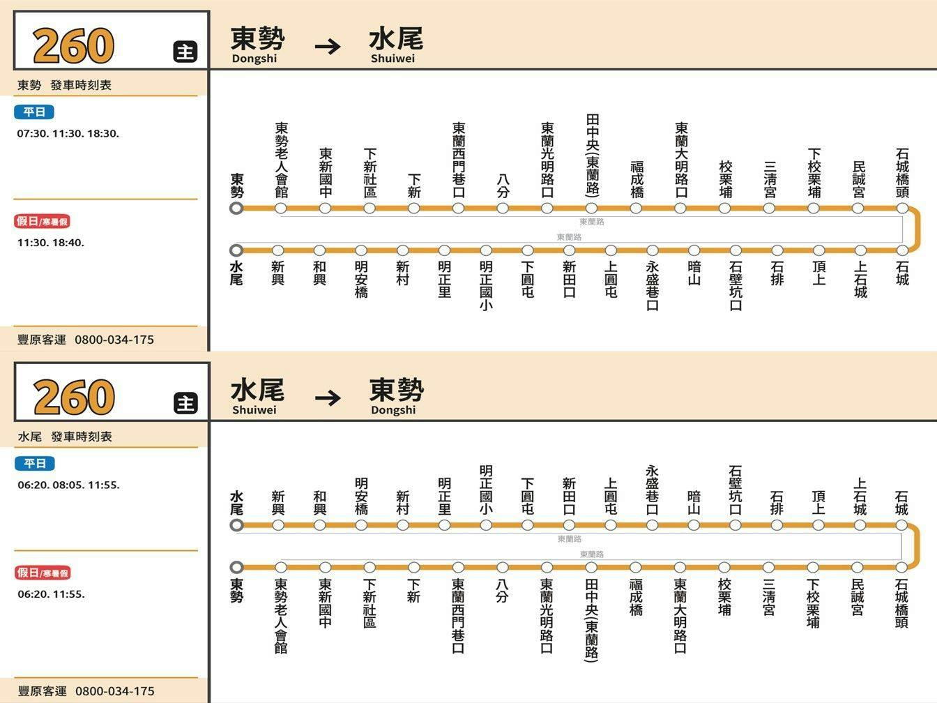 260Route Map-台中 Bus