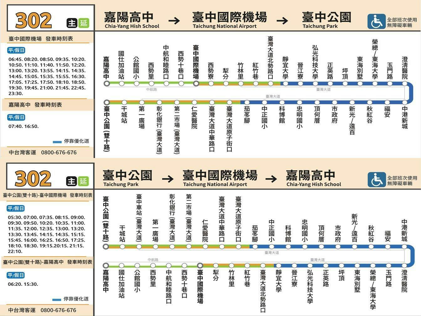 302Route Map-台中 Bus