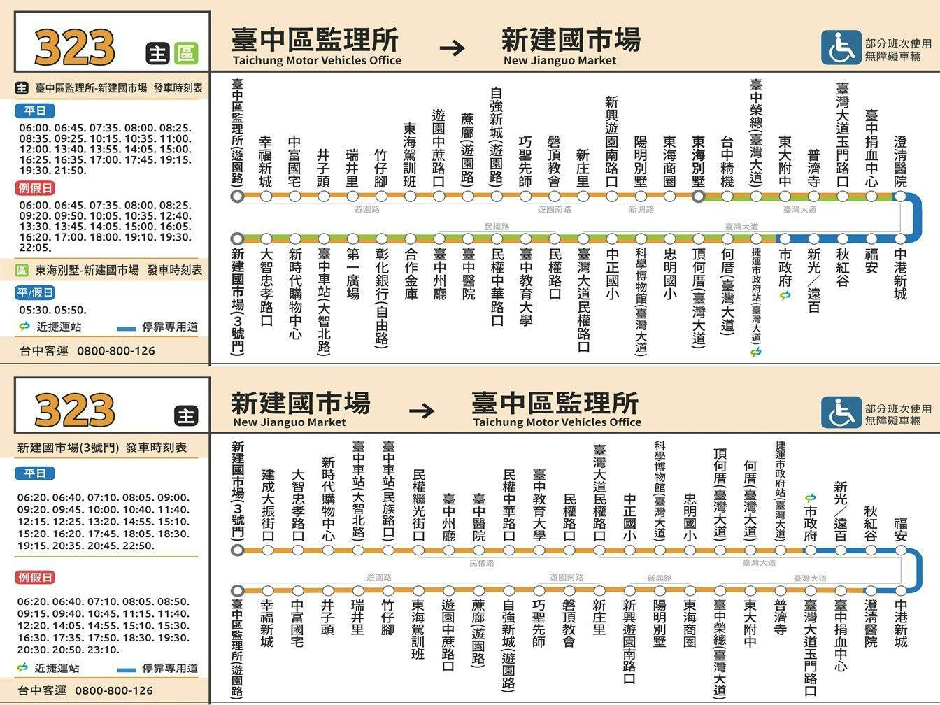 323Route Map-台中 Bus