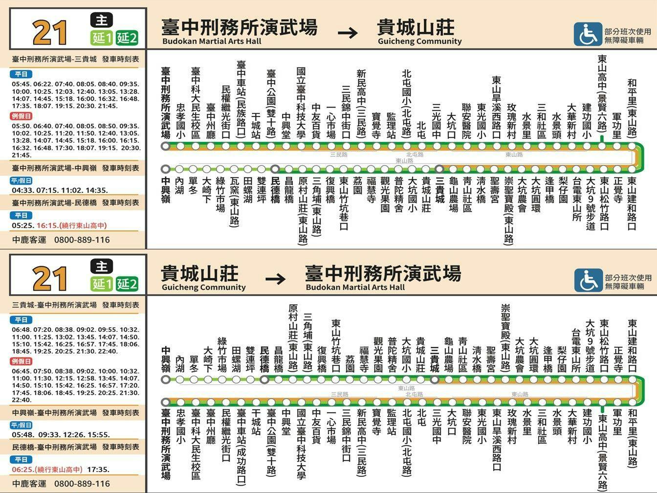 21E1Route Map-台中 Bus