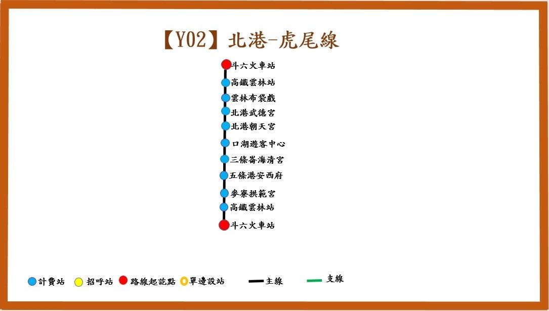 Y02Route Map-雲林 Bus
