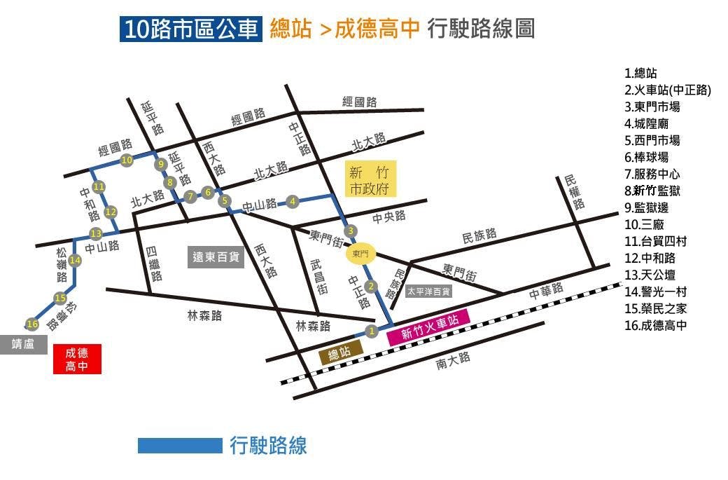 10路線圖-新竹市公車
