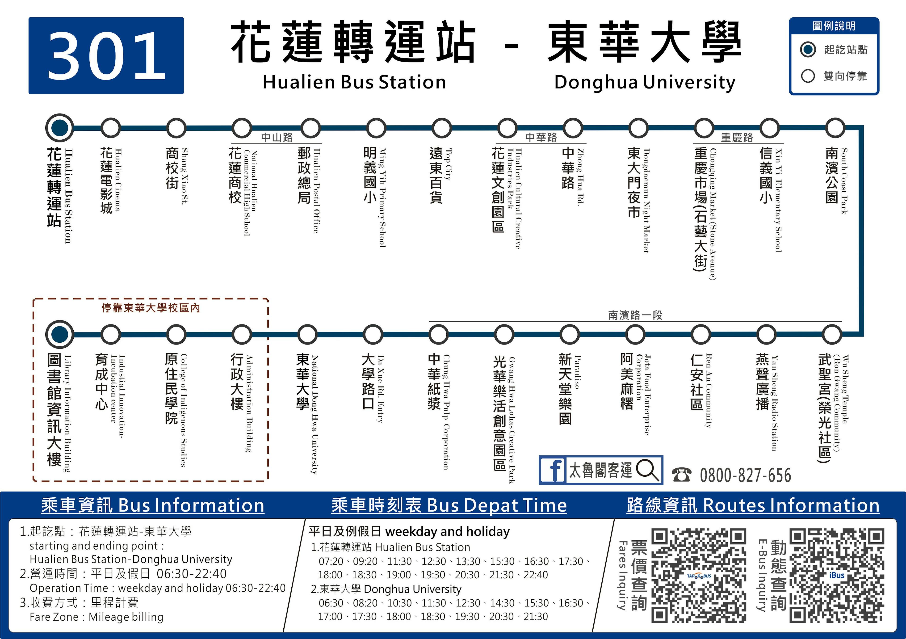 301Route Map-花蓮 Bus