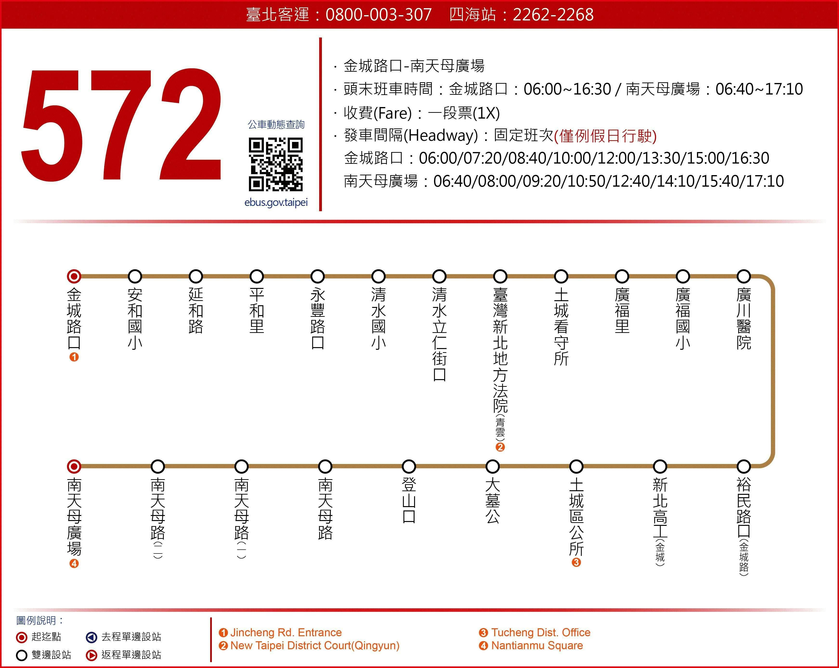 572Route Map-新北市 Bus