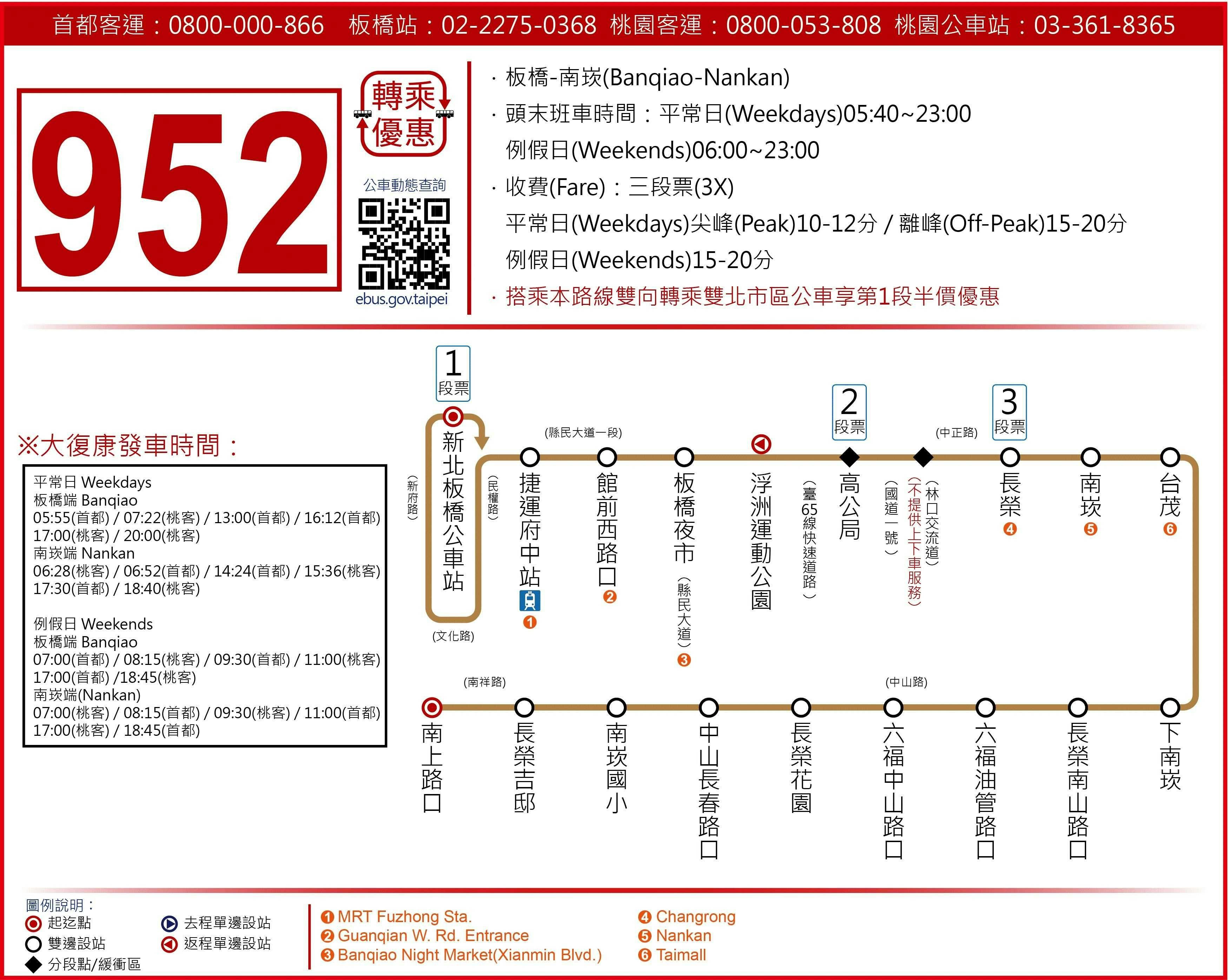 952Route Map-新北市 Bus