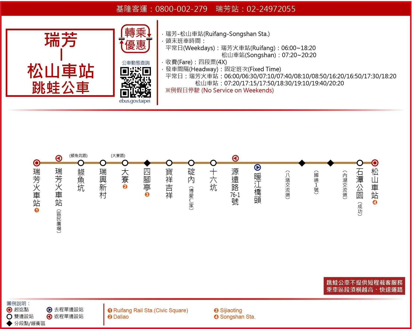 瑞芳-松山車站(基客)路線圖-新北市公車