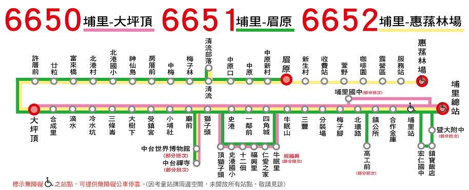 6652Route Map-Nantou Bus