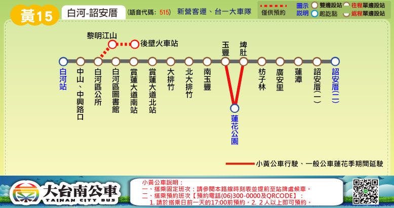 黃15路線圖-台南公車