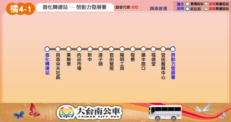 橘4-1路線圖-台南公車