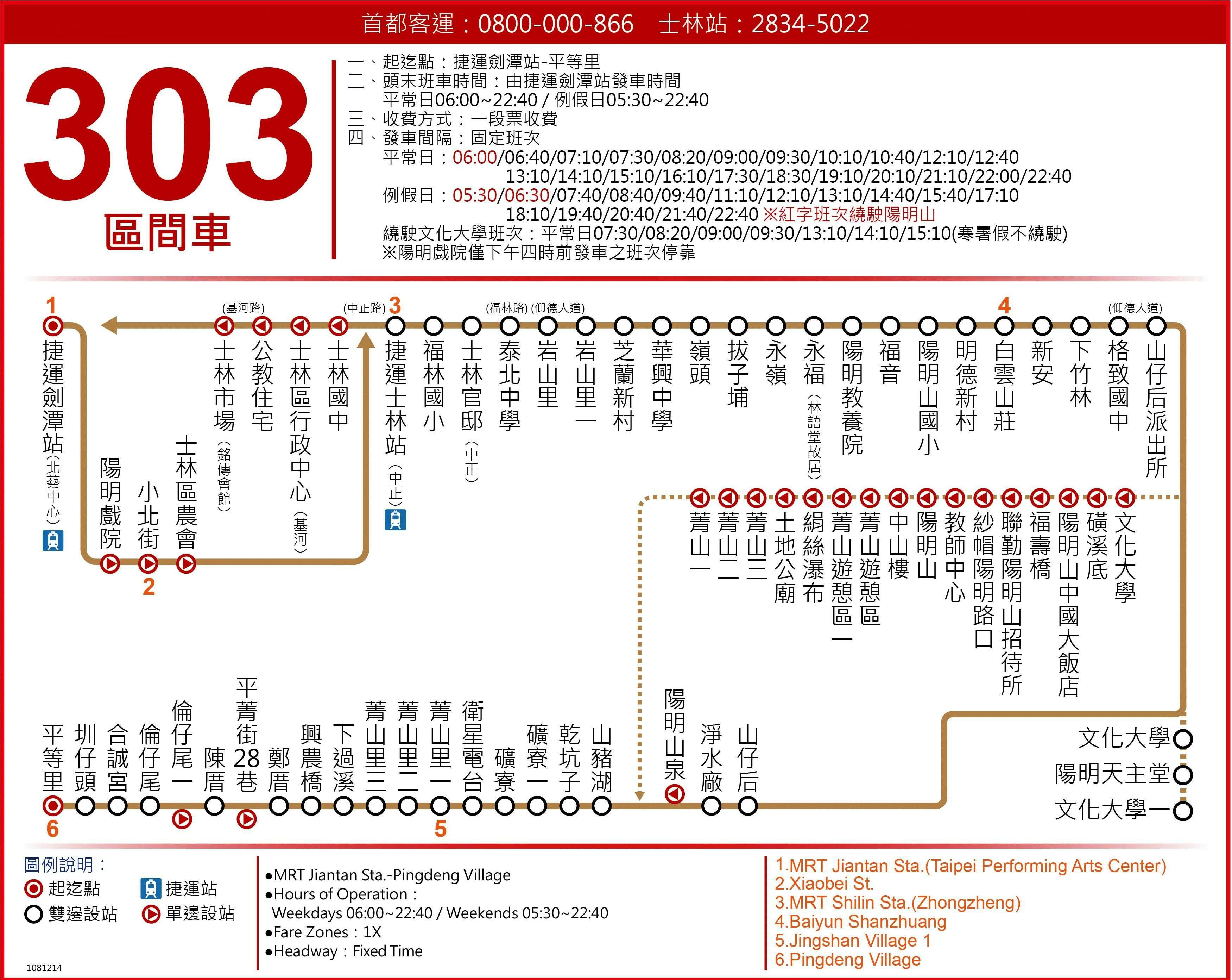 303區路線圖-台北市公車