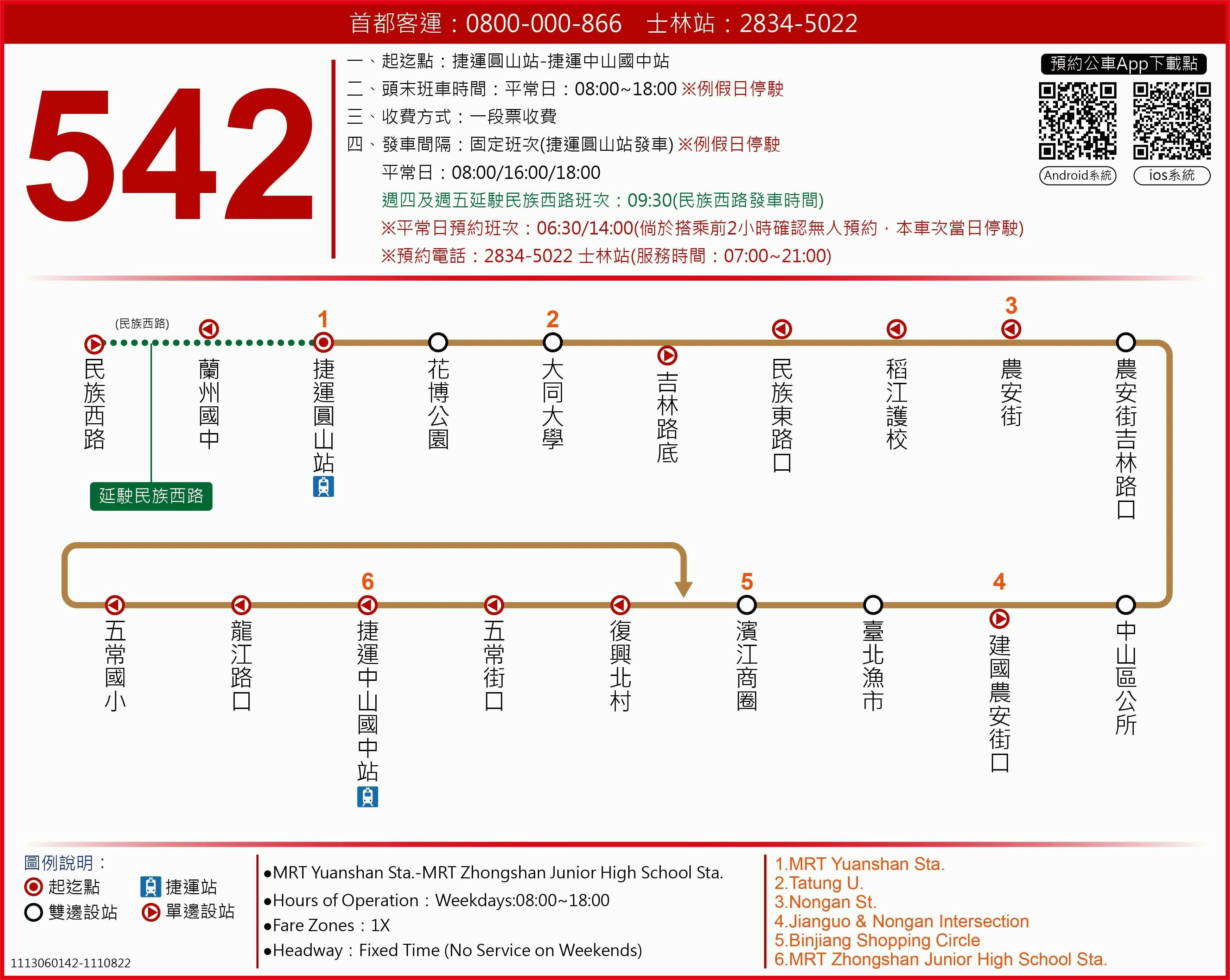 542路線圖-台北市公車
