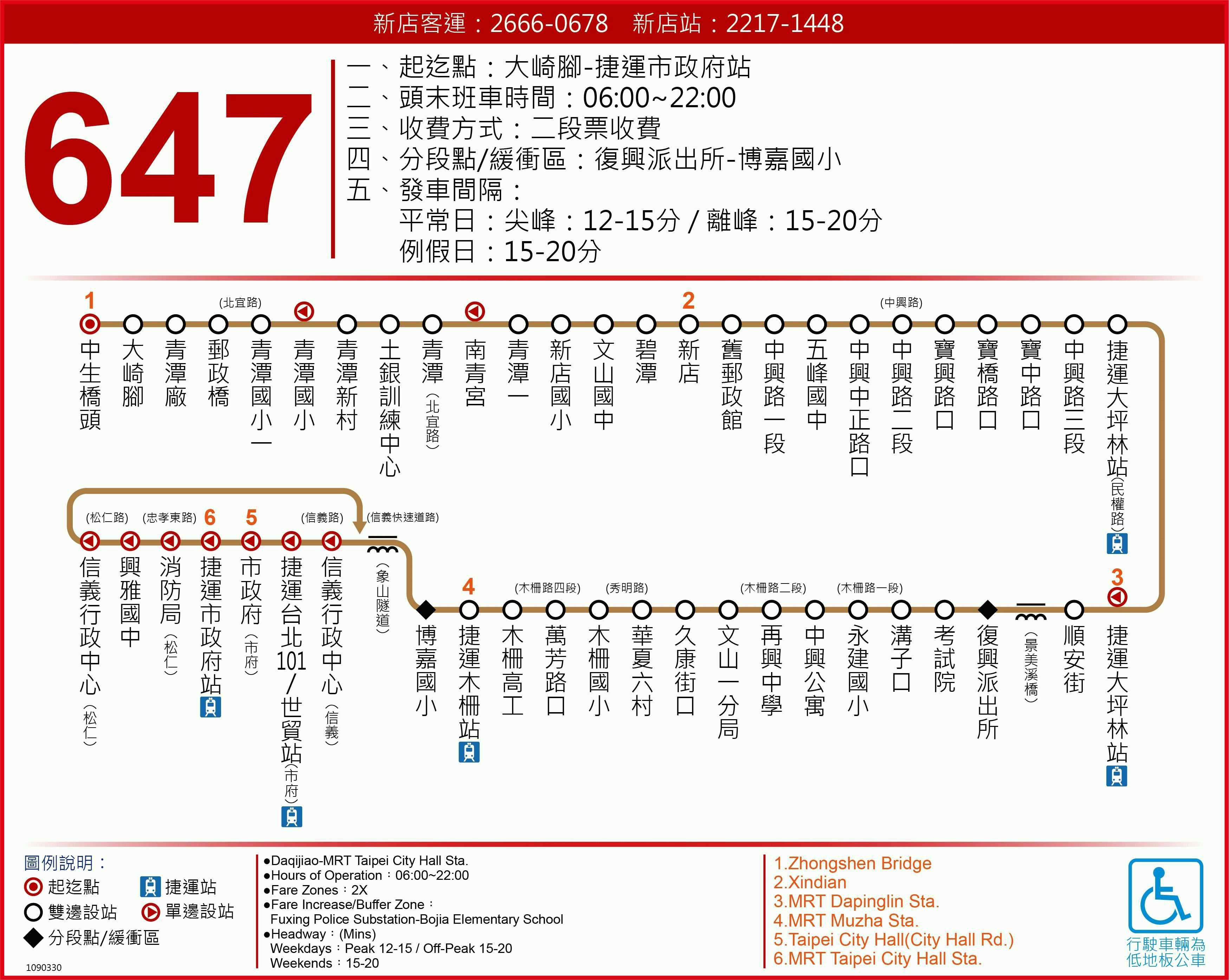 647Route Map-台北市 Bus