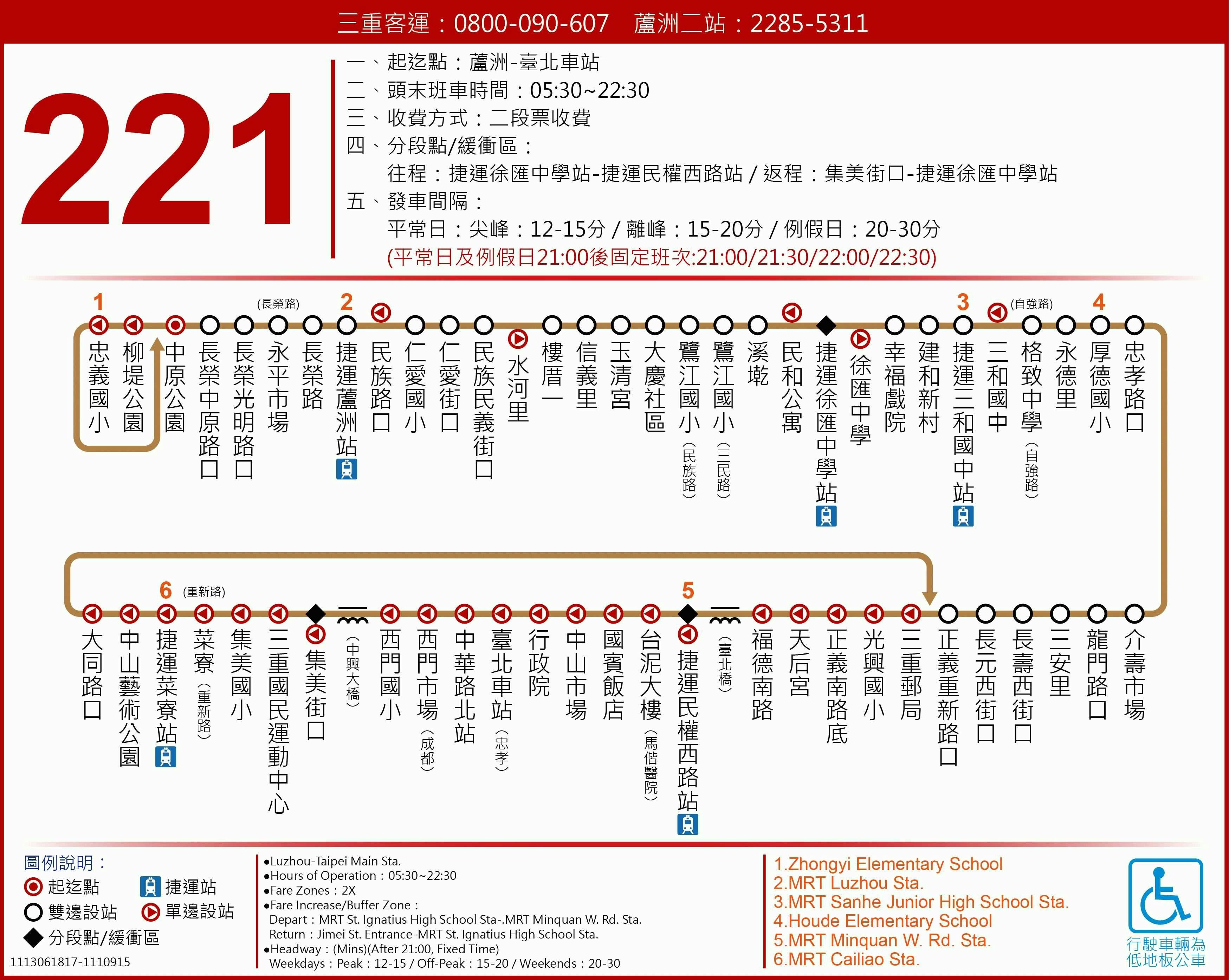 221路線圖-台北市公車